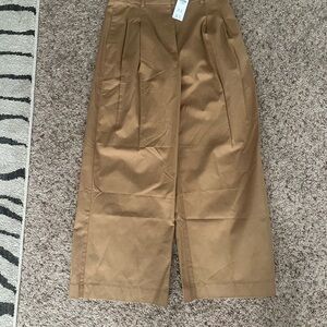 Abercrombie & Fitch Tan Wide-Leg Trousers